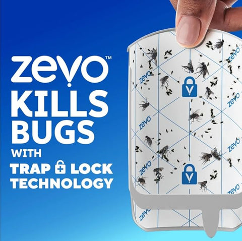 Zevo Fly Trap Starter Pack, 2 Plug-in Devices and 6 Cartridges, Indoor Bug Catching Solution