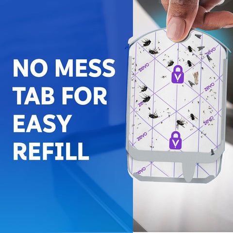 Zevo Flying Insect Trap + Refills Bundle - Flying Insect Trap & Cartridge (1 Device + 1 Cartridge) and Official Refill Cartridges (4 Count), Plug-in Bug Catchers for Gnats, House & Fruit Flies
