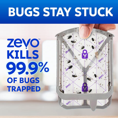 Zevo Flying Insect Trap Official Refill Cartridges - Fits Both Zevo Trap & MAX Indoor Fly Trap - Authentic Trap+Lock Technology to Catch Gnats, House & Fruit Flies (10 Official Refill Cartridges)