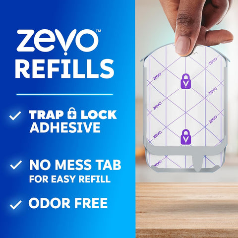 Zevo Flying Insect Trap Official Refill Cartridges - Fits Both Zevo Trap & MAX Indoor Fly Trap - Authentic Trap+Lock Technology to Catch Gnats, House & Fruit Flies (8 Official Refill Cartridges)